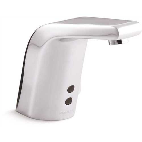 Sculpted Commercial Battery-Powered Single Hole Touchless Bathroom Faucet in Polished Chrome