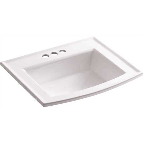 Archer Drop-In Vitreous China Bathroom Sink with Overflow Drain in White