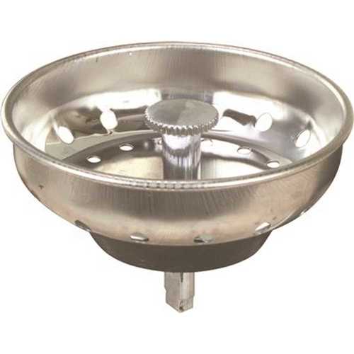 Proplus 122359 Sink Basket Strainer with Peg Post in Stainless Steel