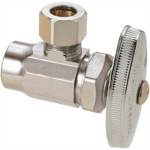 BrassCraft R19X C 1/2 in. Nominal Sweat Inlet x 3/8 in. O.D. Compression Outlet Brass Multi-Turn Angle Valve in Chrome