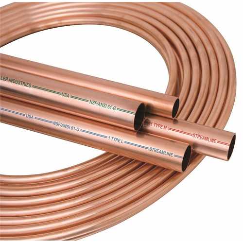 Streamline LH04010 1/2X10L Copper Tubing, 1/2 in, 10 ft L, Hard, Type L, Coil