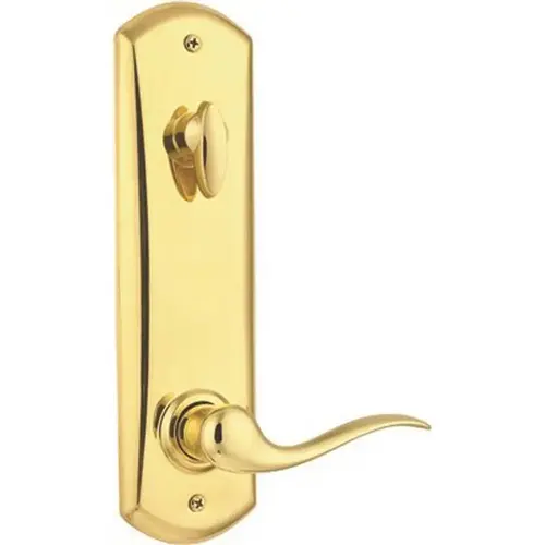 Tustin Polished Brass Interconnect Deadbolt and Keyed Entry Door Lever UL Rated