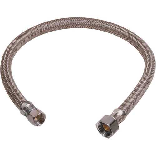 BrassCraft BF1-20A F 3/8 in. Flare x 1/2 in. FIP x 20 in. Braided Polymer Faucet Connector