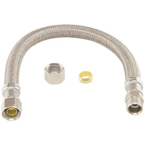 3/8 in. Compression x 3/8 in. O.D. Compression x 12 in. Braided Polymer Faucet Connector