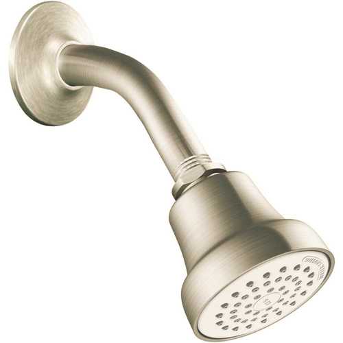 Water Saving 1-Spray 10.5 in. Single Wall Mount Fixed Shower Head in Brushed Nickel