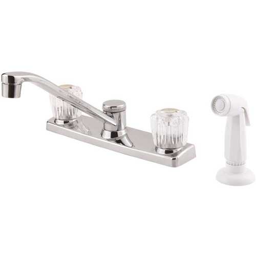Pfirst Series 2-Handle Kitchen Faucet with Acrylic Handles in Polished Chrome