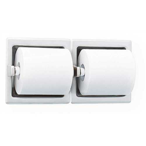 Bradley 5412-000000 Recessed Dual Roll Toilet Tissue Holder in Satin