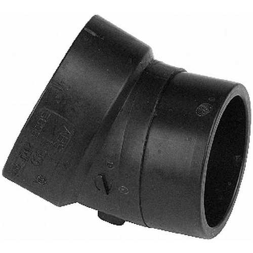 DWV ABS 22.5 DEGREE STREET FITTING, 4 IN