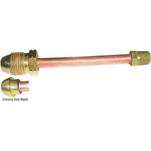 Pigtail - Short Nipple, POL x 1/4 in. MNPT, 1/4 in. Tubing, 7/8 in. Nut x 20 in. L