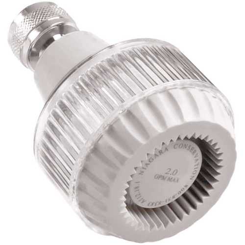 Prismiere 1-Spray 2.5 in. Single Wall Mount 2.0 GPM Fixed Shower Head in White
