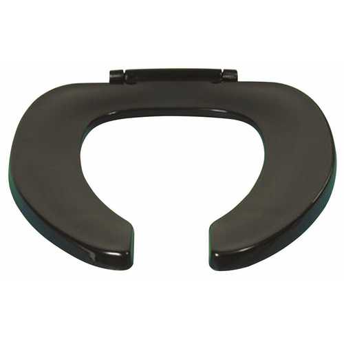 Centoco 500STSCC-407 Plastic Elongated Open Front Toilet Seat in Black