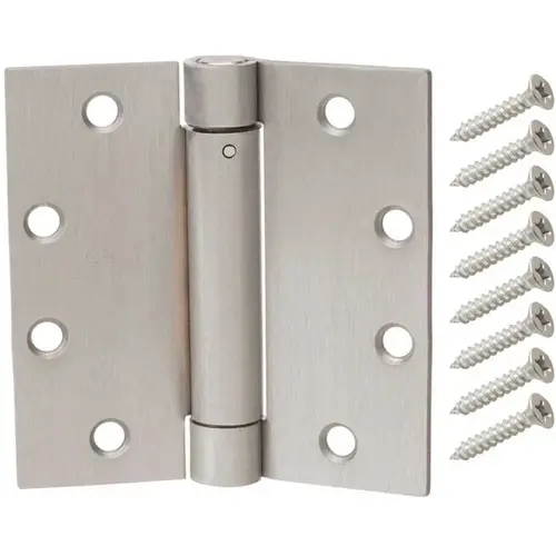 4-1/2 in. x 4-1/2 in. Satin Chrome Adjustable Spring Door Hinge