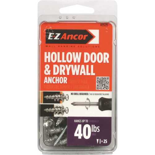 E-Z Ancor 25225 1 in. Hollow Door and Drywall Anchors - pack of 25