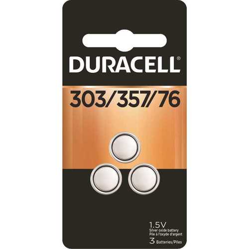 DURACELL 004133366129 303/357 Silver Oxide Button Battery - pack of 3