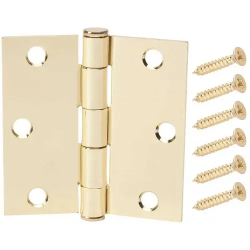 3 in. Satin Brass Square Corner Door Hinge