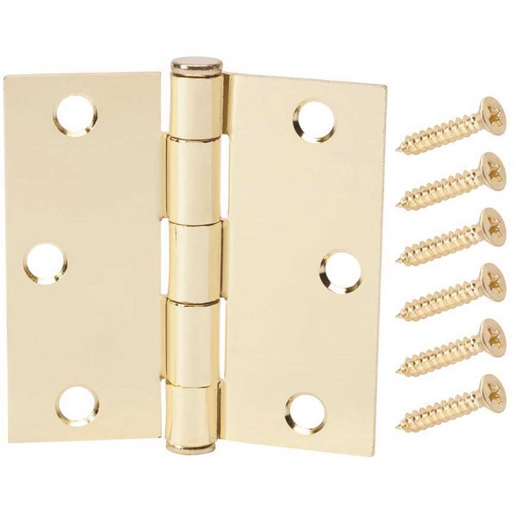 Everbilt 14989 3 in. Satin Brass Square Corner Door Hinge