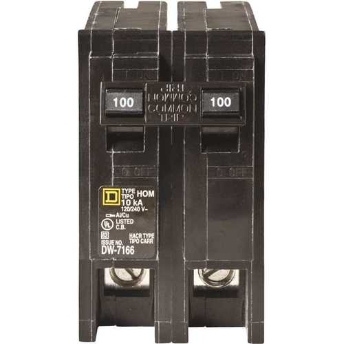 Square D HOM2100C Homeline 100 Amp 2-Pole Circuit Breaker - Clear Packaging