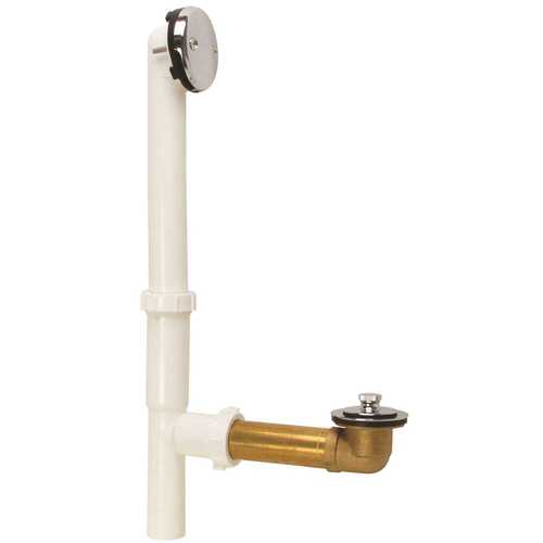 Sayco PVC156X Lift-And-Spin Bathtub Drain Assembly with Brass Shoe