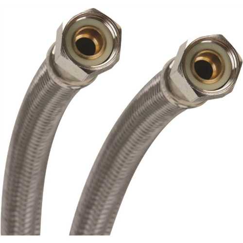 Fluidmaster 6W48 3/8 in. Compression x 3/8 in. Compression x 48 in. L Braided Stainless Steel Dishwasher Connector