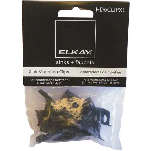 Elkay HD6CLIPXL Heavy-Duty Extra Long Clips and Screws - pack of 6