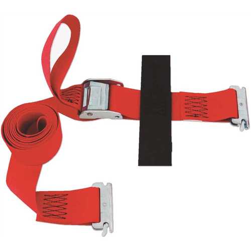 8 ft. x 2 in. x 8 ft. Logistic Cam E-Strap with Hook and Loop Storage Fastener in Red