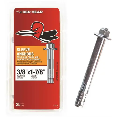 3/8 in. x 1-7/8 in. Hex Sleeve Anchor - pack of 25