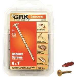 GRK Fasteners 96050 #8 x 1 in. Star Drive Flat Washer Head Cabinet Screw - pack of 100
