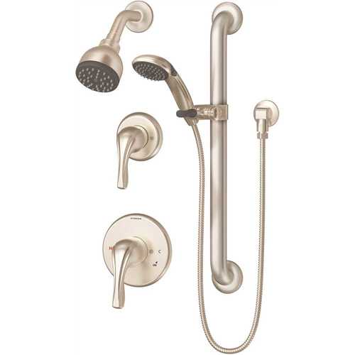 Origins 2-Handle 1-Spray Dual Showerhead and Handheld Showerhead in Satin Nickel (Valve Included)