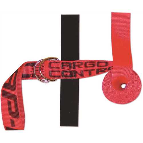 15 ft. x 2 in. Hand Truck Strap with Hook and Loop Storage Fastener in Red