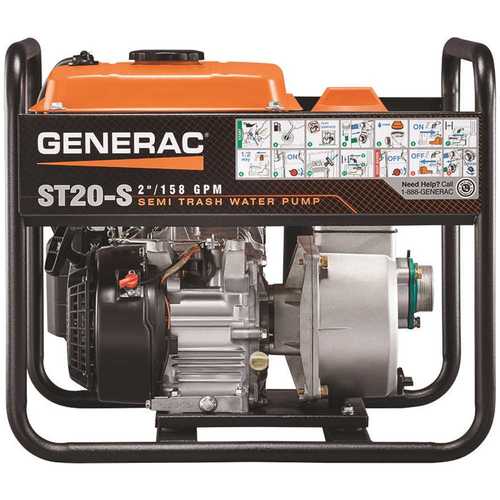 Generac 6919 5.7 HP 2 in. Gas Powered Semi Trash Pump