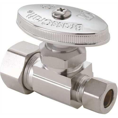 BrassCraft OCR14X C 1/2 in. Nominal Compression Inlet x 3/8 in. O.D. Compression Outlet Multi-Turn Straight Valve in Chrome