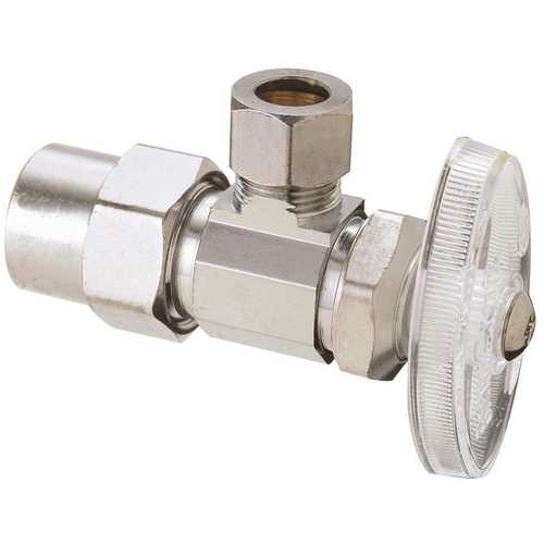 BrassCraft PR19X C 1/2 in. Nom CPVC Inlet x 3/8 in. O.D. Compression Outlet Brass Multi-Turn Angle Stop in Chrome