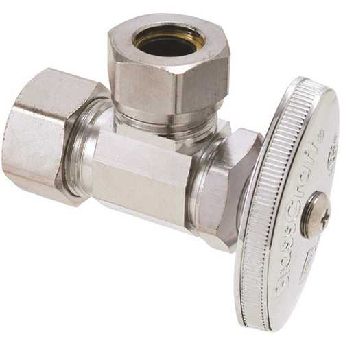 BrassCraft O3341X C 1/2 in. Nom Comp Inlet x 7/16 in. & 1/2 in. Slip-Joint Outlet Multi-Turn Angle Stop