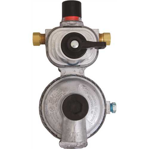 MEC Automatic Changeover Regulator 2-Stage 1/4 in. Inverted Flare x 3/8 in. FNPT