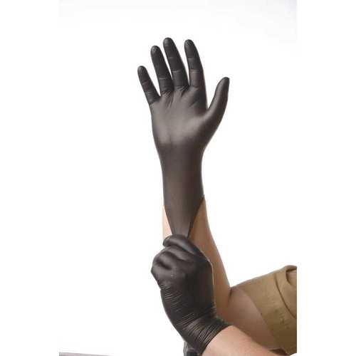 Ambitex NMD200BLK Medium Black Nitrile Powder-Free Gloves - pack of 100