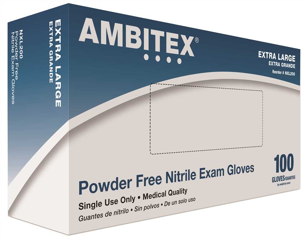 Ambitex NXL200BLK X-Large Black Nitrile Powder-Free Gloves (10--Pack)