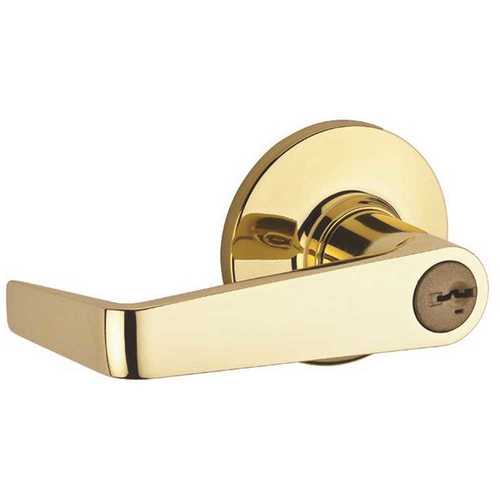 Carson Polished Brass UL Rated Entry Door Lever Featuring SmartKey Security
