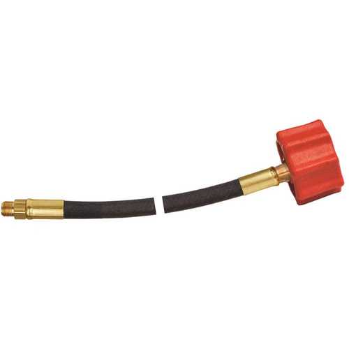 MEC MER425H-15 High Capacity Thermo Pigtail Hose Red QCC x 1/4 in. Inverted Flare 400000 Btu/H 15 in