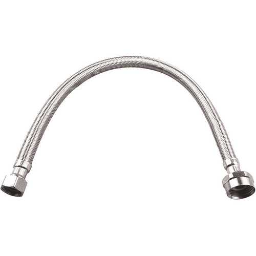 Durapro 275131 1/2 in. FIP x 7/8 in. Metal Ballcock x 12 in. Braided Stainless Steel Toilet Connector