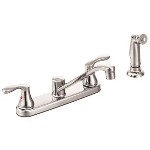 Cornerstone 2-Handle Standard Kitchen Faucet with Matching Side Spray in Chrome