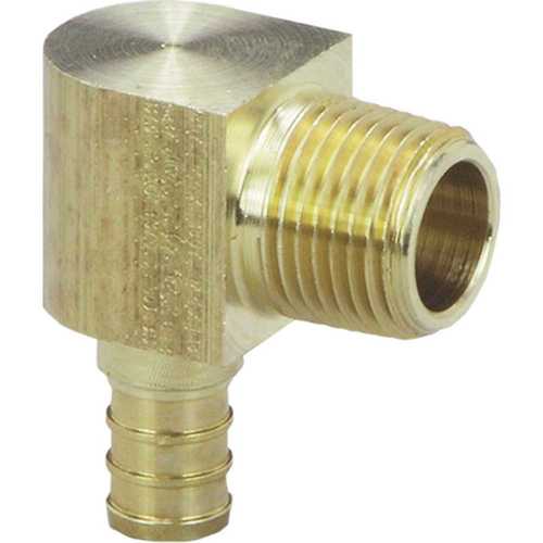 Viega 46232 1/2 in. x 3/8 in. Zero Lead Brass Crimp 90Degree Elbow