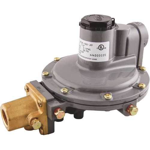 Full Size Twin Stage Regulator F. POL Inlet x 1/2 in. FNTP Outlet - 11 in. WC Outlet