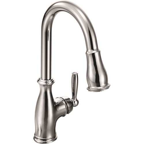 Brantford Single-Handle Pull-Down Sprayer Kitchen Faucet with Reflex and Power Boost in Chrome