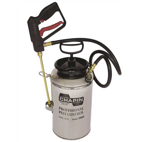 1.5 Gal. Stainless Steel Professional Pest Control Sprayer with Crack/Crevice Attachment