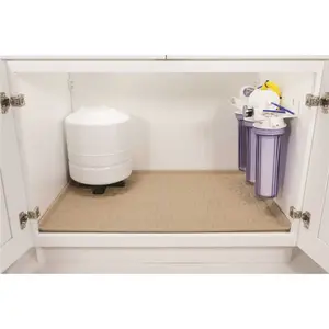 Xtreme Mats CM-36-BEIGE 34 in. x 22 in. Beige Kitchen Depth Under Sink Cabinet Mat Drip Tray Shelf Liner