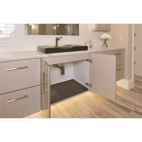 25 in. x 19 in. Grey Bathroom Vanity Depth Under Sink Cabinet Mat Drip Tray Shelf Liner