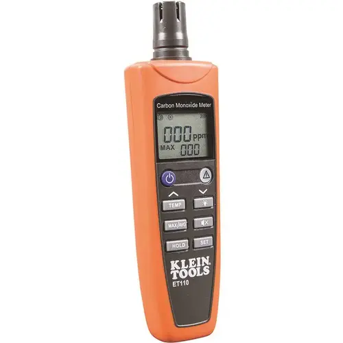Klein Tools ET110 Multi-Gas Detector: Carbon Monoxide, Audible & Visual Signal, LCD