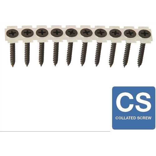#6 x 1-1/4 in. Phillips Pan-Head Fine Phosphate-Plated Black Collated Drywall Screw