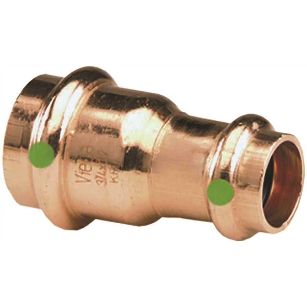 Viega 78152 ProPress 1 in. x 3/4 in. Press Copper Reducing Coupling Fitting