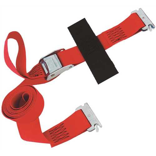 SNAP-LOC SLTE212CR 12 ft. x 2 in. Cam Buckle E-Strap with Hook and Loop Storage Fastener in Red